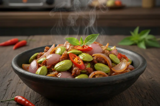 Aroma Khas yang Bikin Lapar Tumis Bawang Merah dan Petai Sederhana nan Nikmat